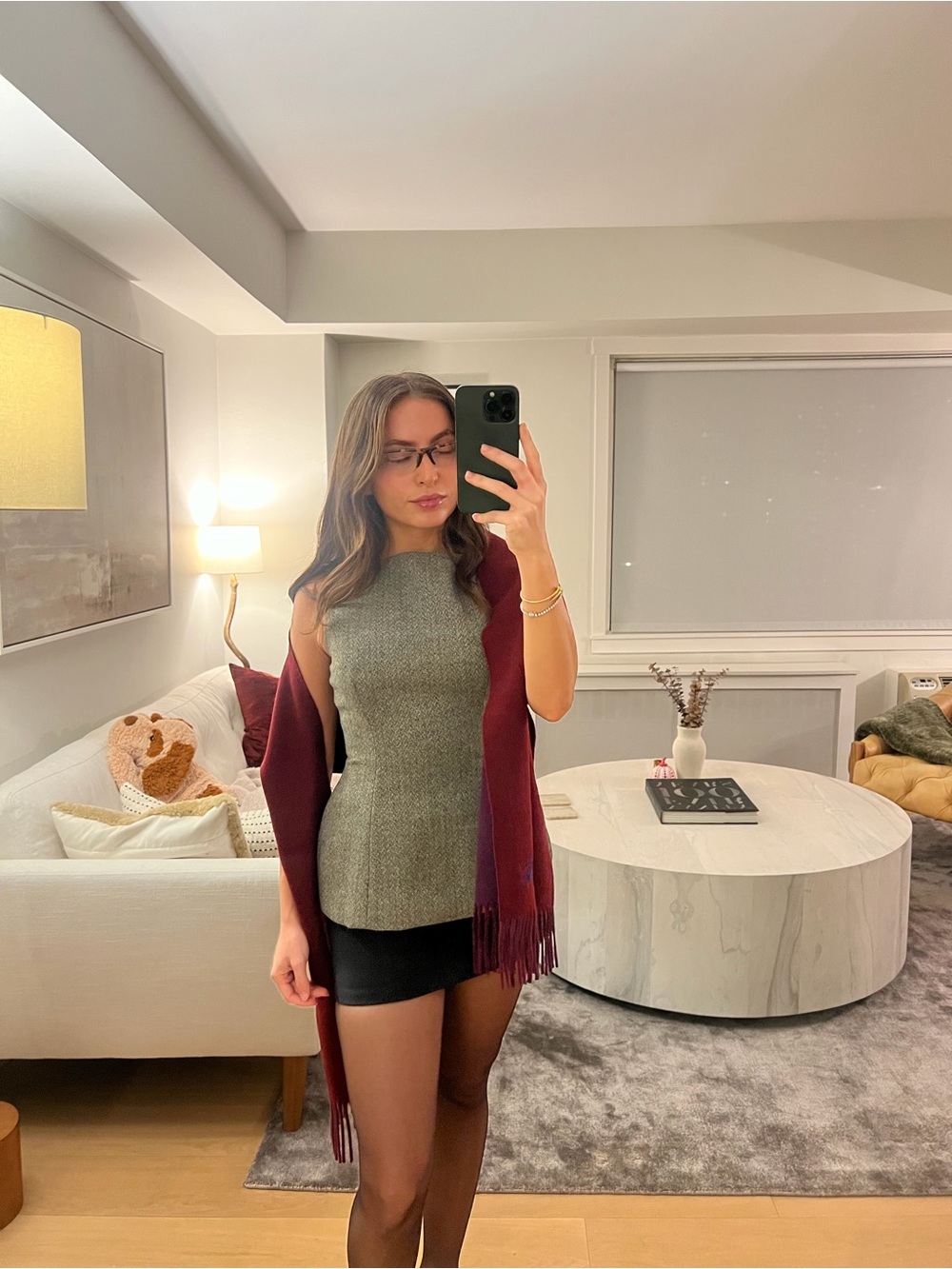 REFORMATION TWEED LIKE PEPLUM TOP